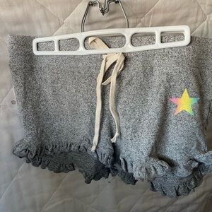NWT Spirit Gray High Waist Shorts with Ruffled Hem